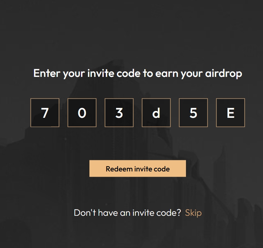 Código de invitación Aster introducido