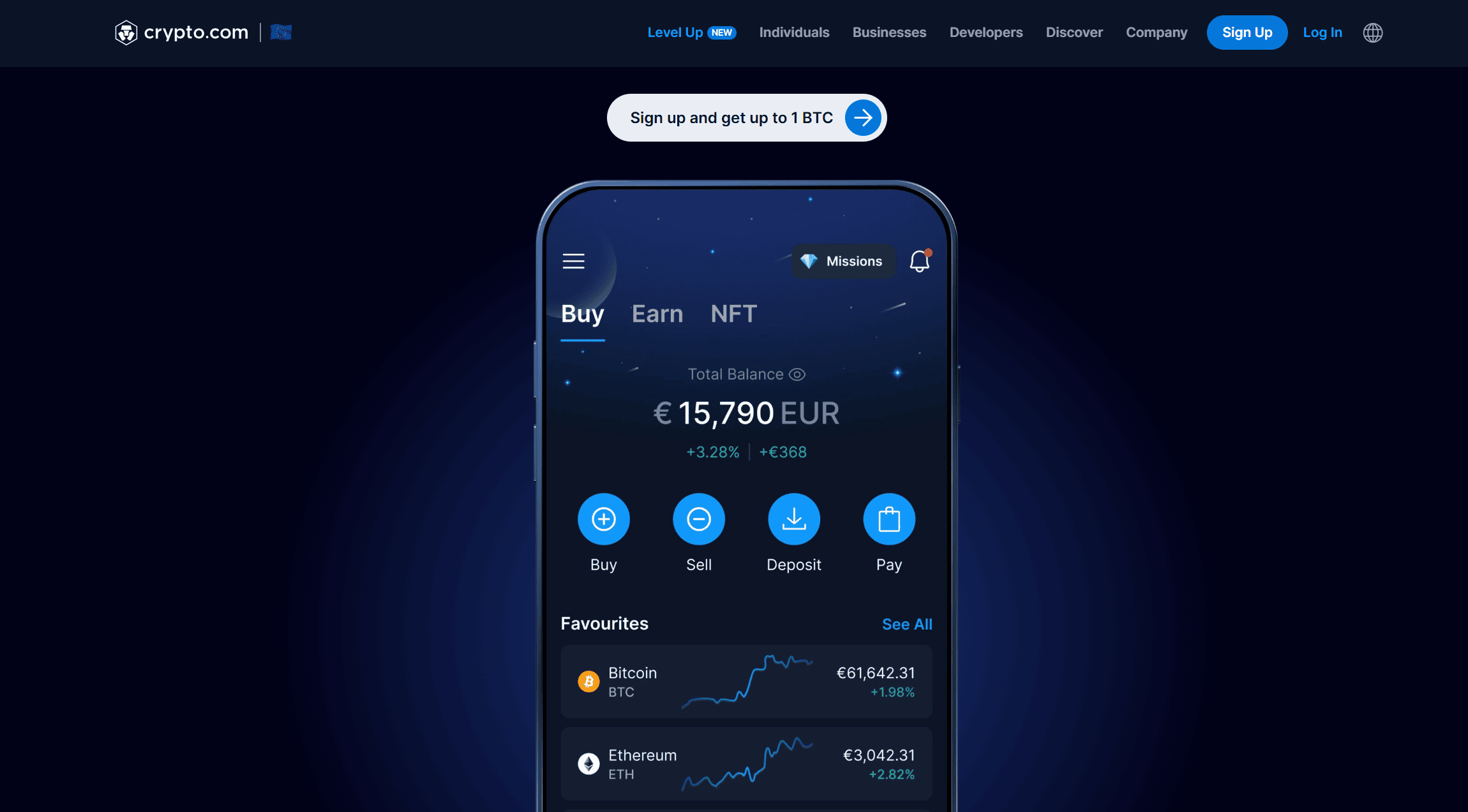 El sitio web de Crypto.com