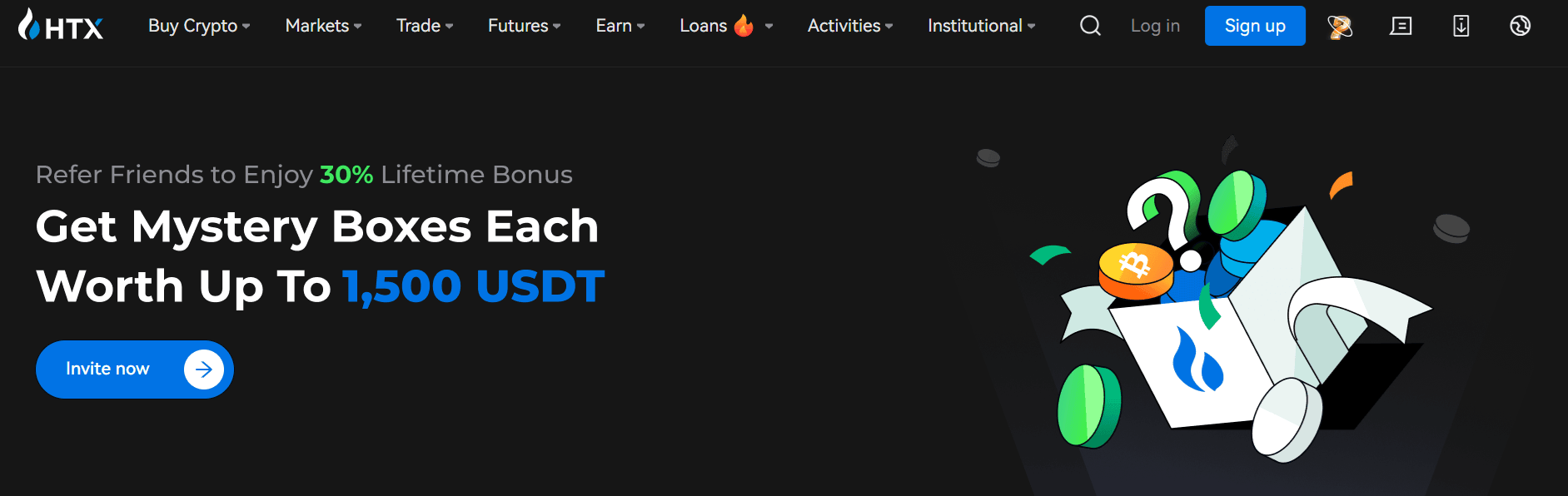 Código de referido HTX introducido durante el registro