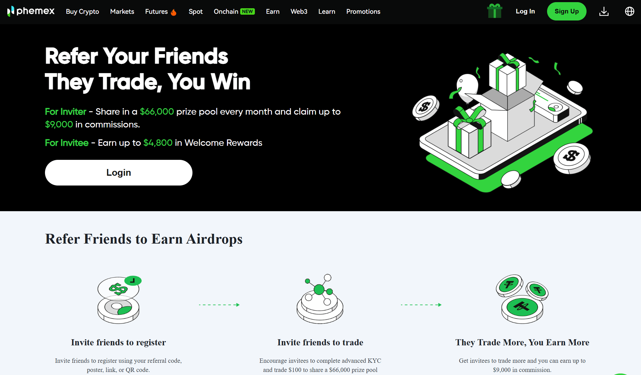 Programa de referidos Phemex