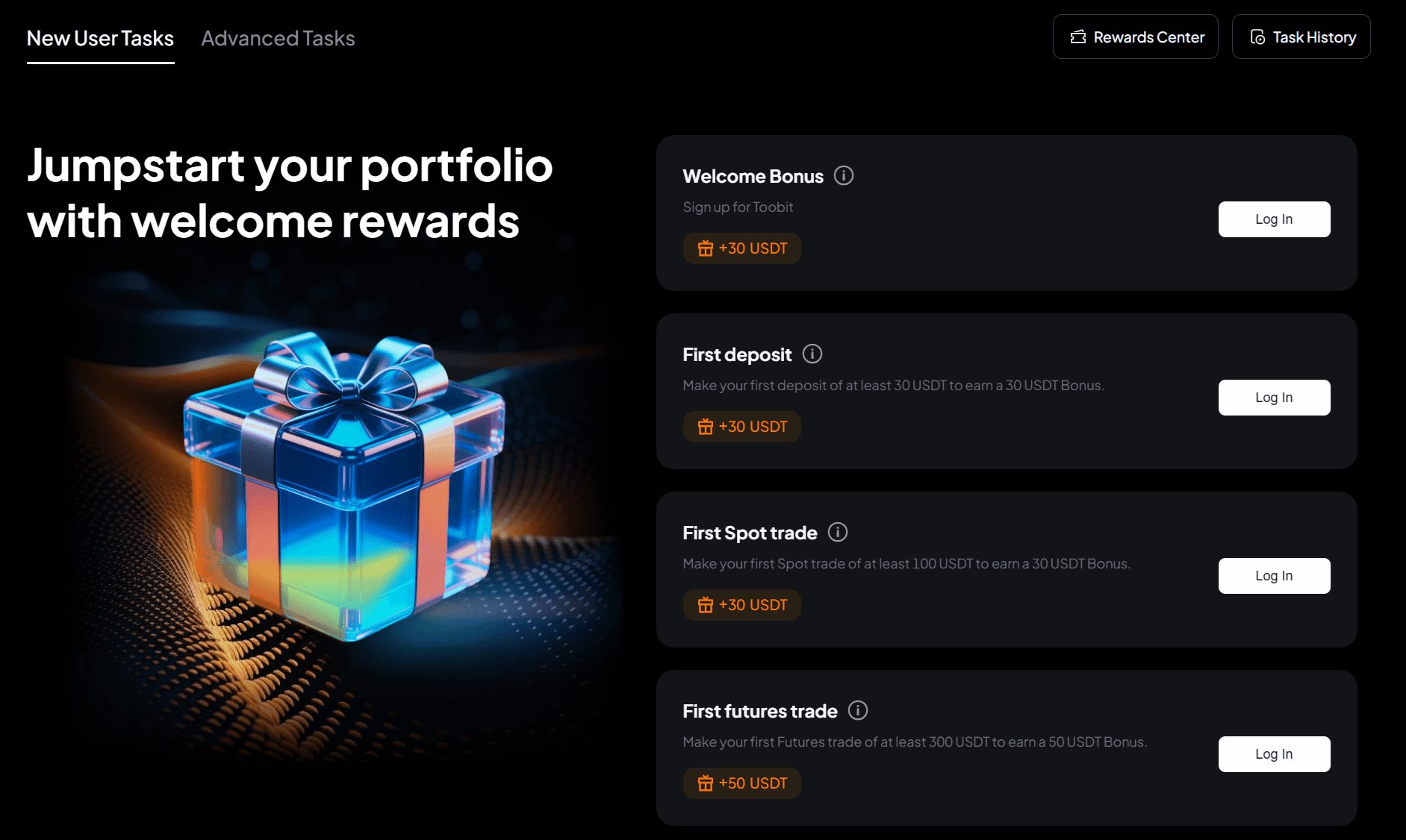 Resumen del bonus de bienvenida Toobit con desglose de 140 USDT